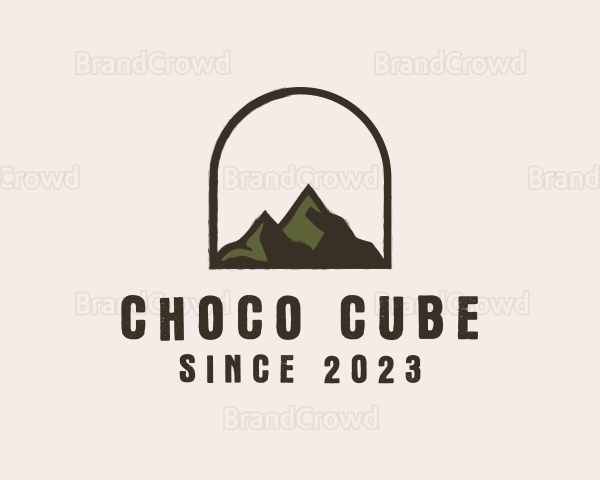 Rustic Mountain Arch Badge Logo