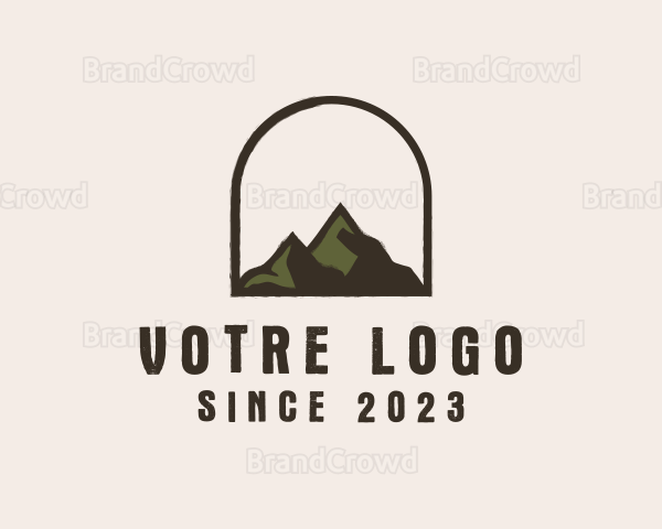 Rustic Mountain Arch Badge Logo