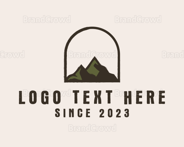 Rustic Mountain Arch Badge Logo