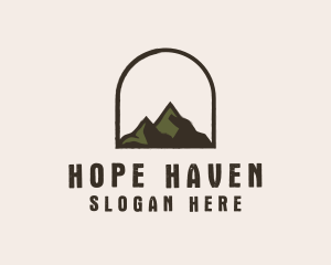 Rustic Mountain Arch Badge Logo