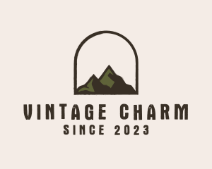 Old Fashioned - Rustic Mountain Arch Badge logo design