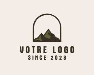 Grunge - Rustic Mountain Arch Badge logo design