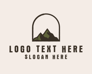 Rustic Mountain Arch Badge Logo