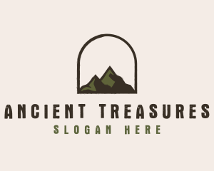 Rustic Mountain Arch Badge logo design