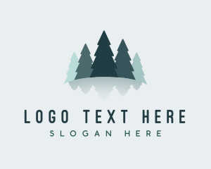 Reflection - Nature Pine Tree Forest logo design
