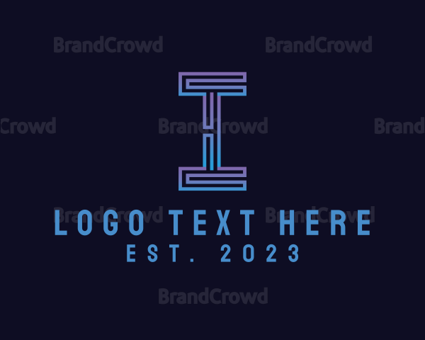 Modern Digital Letter I Logo