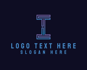 Modern Digital Letter I  Logo
