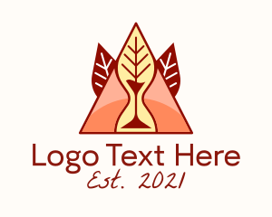 Explore - Nature Camping Hourglass logo design