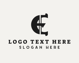 Skate - Gothic Biker Letter E logo design