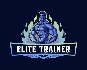 Strong Bodybuilder Man logo design