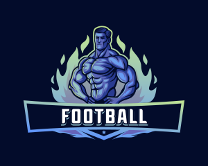 Fighter - Strong Bodybuilder Man logo design
