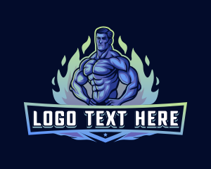 Healthy - Strong Bodybuilder Man logo design