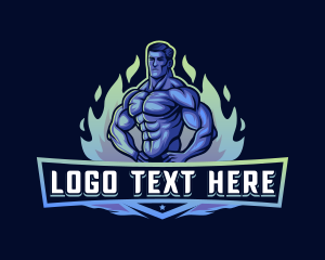 Strong Bodybuilder Man Logo