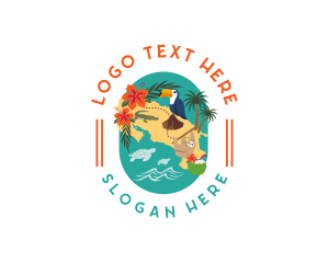Tour Activities - Costa Rica Travel Map logo design