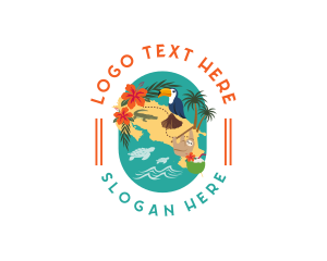 Tourist Spot - Costa Rica Travel Map logo design