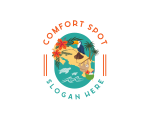 Costa Rica Travel Map logo design