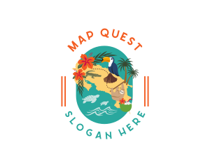 Costa Rica Travel Map logo design