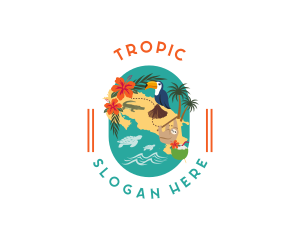 Costa Rica Travel Map logo design