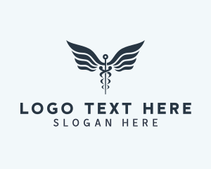 Wings - Healthcare Caduceus Clinic logo design