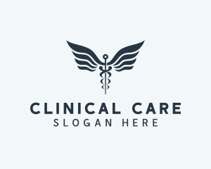 Healthcare Caduceus Clinic logo design