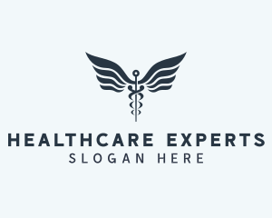 Healthcare Caduceus Clinic logo design