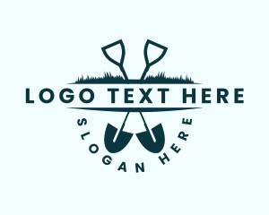 Yard - Grass Landscaping Shovel logo design