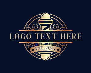 Signage - Premium Barber Pole logo design