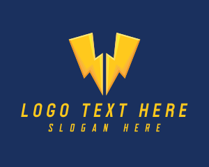 Lightning - Double Bolt Letter W logo design