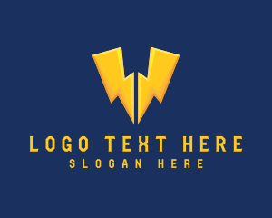 Flash Bolt Letter W Logo