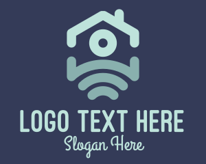 Voip - Blue House Wi-fi logo design