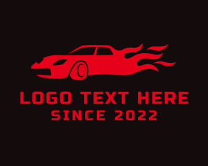 Vehicle - Burning Race Car logo design
