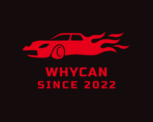 Drag Racing - Burning Race Car logo design