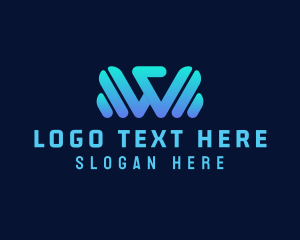 Modern Technology Letter W logo design