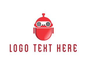 Android - Red Gaming Robot logo design