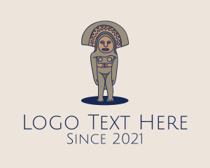 Sculpture - Mayan Ancient Sculpture logo design
