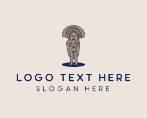 Ancient Civilization - Mayan Ancient Sculpture logo design