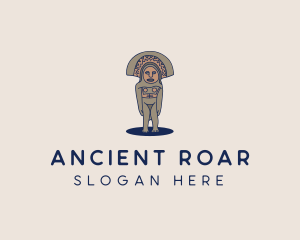 Mayan Ancient Sculpture  logo design