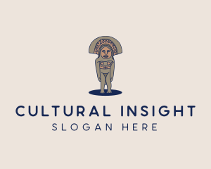 Mayan Ancient Sculpture  logo design