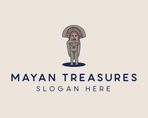 Mayan - Mayan Ancient Sculpture logo design