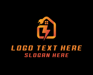 House - House Lightning Plug logo design