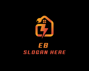 Home Improvement - House Lightning Plug logo design