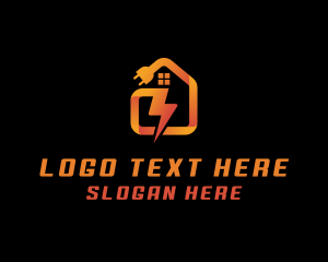 Lightning Bolt - House Lightning Plug logo design