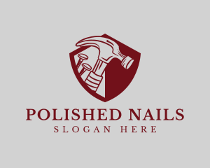 Hammer Nail Shield logo design