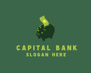 Bank - Piggy Bank Money Bill logo design