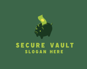 Vault - Piggy Bank Money Bill logo design