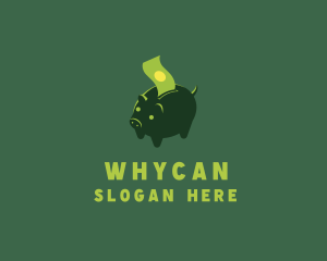 Cryptocurrency - Piggy Bank Money Bill logo design
