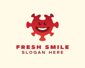 Smiling Virus Bacteria logo design