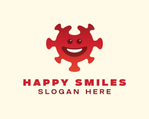 Smiling Virus Bacteria logo design