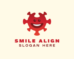 Smiling Virus Bacteria logo design