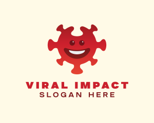 Smiling Virus Bacteria logo design